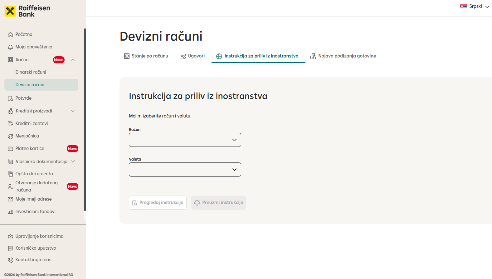 Instrukcije za priliv novca iz inostranstva na iPortalu.